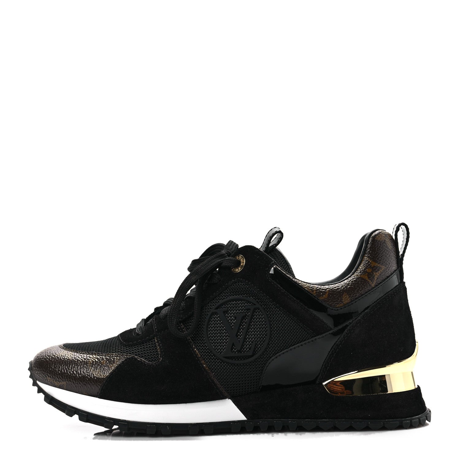 Louis Vuitton Suede Monogram Run Away Sneakers 36.5 Black 1 of 7