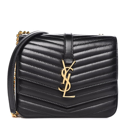 Saint Laurent Lambskin Matelasse Chevron Monogram Small Sulpice Bag Black 1 of 10
