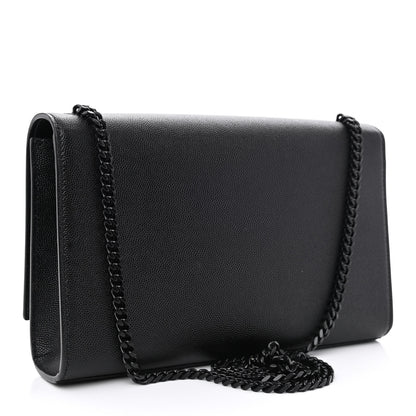 Saint Laurent Grain De Poudre Medium Classic Monogram Kate Satchel Black 3 of 12