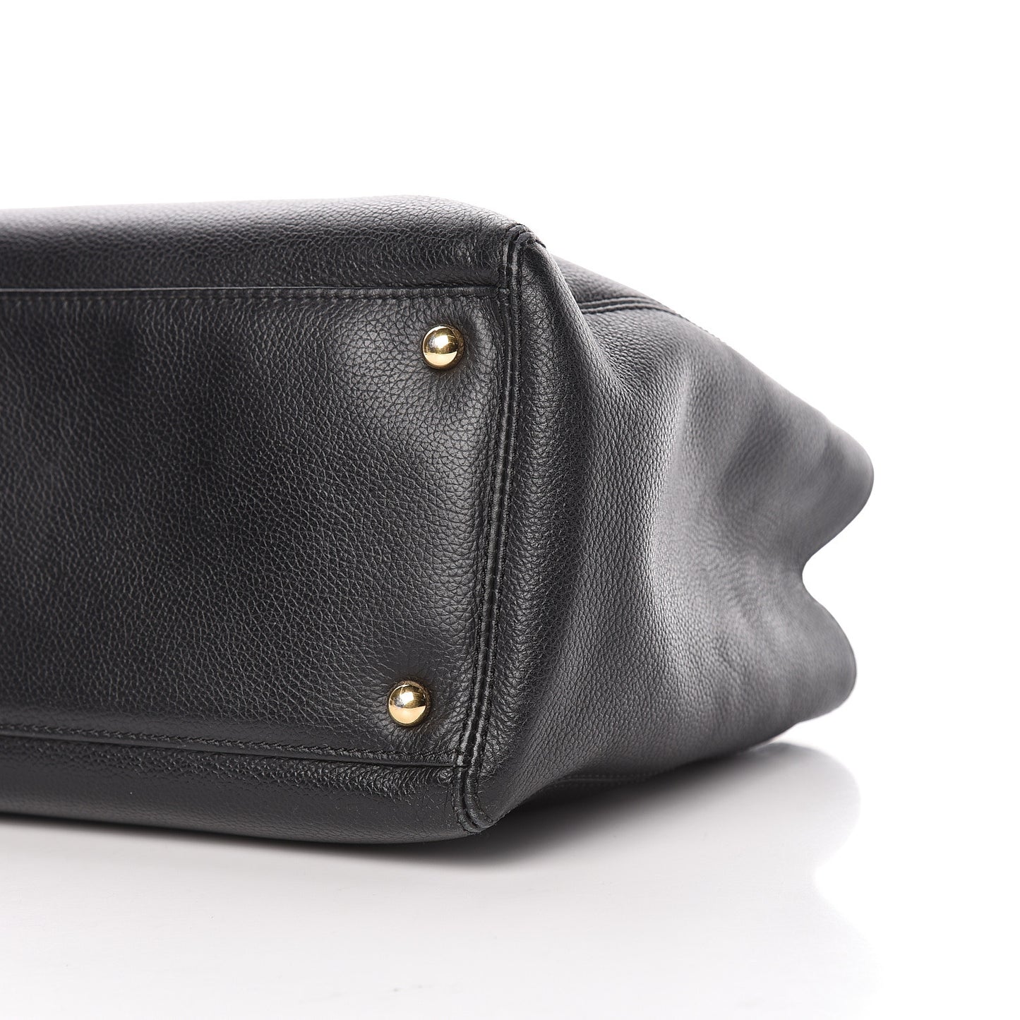 Calfskin Small Cerf Shopper Tote Black