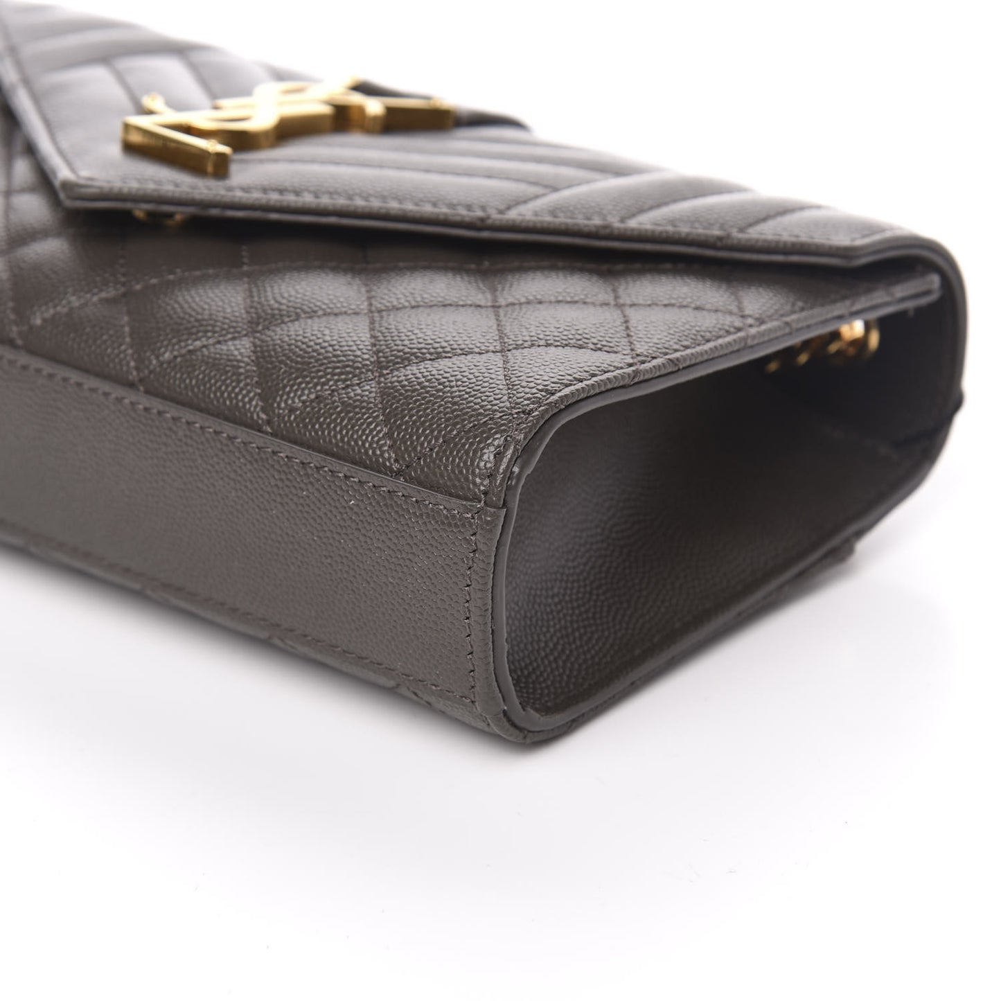 Grain De Poudre Textured Mixed Matelasse Triquilt Small Monogram Satchel Pebble
