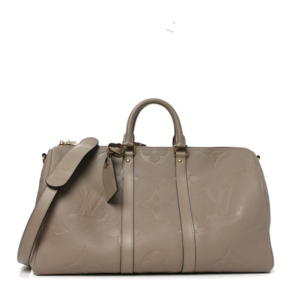Louis Vuitton Empreinte Monogram Giant Keepall Bandouliere 45 Tourterelle 1 of 8