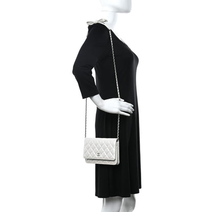 Chanel Lambskin Quilted Coco Bow Wallet On Chain WOC White 2 of 12