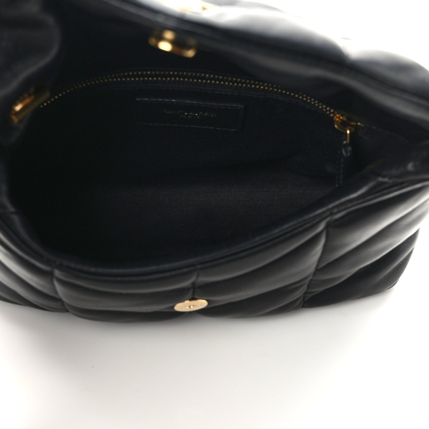 Lambskin Quilted Toy Loulou Puffer Monogram Chain Satchel Black
