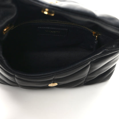 Saint Laurent Lambskin Quilted Toy Loulou Puffer Monogram Chain Satchel Black 5 of 12