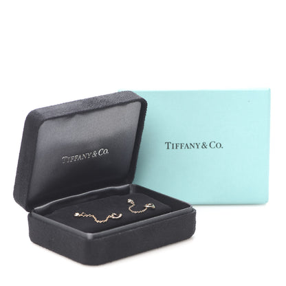 Tiffany 18K Rose Gold Diamond Elsa Peretti Diamonds by the Yard Open Heart Earrings 5 of 5