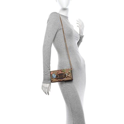 Gucci Monogram Jumbo GG Textured Dollar Calfskin Embroidered Horsebit 1955 Wallet On Chain Camel Ebony New Acero Multicolor 2 of 10