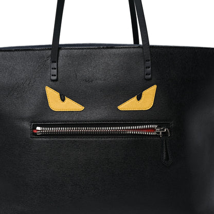 Fendi Vitello Elite Cuoio Monster Buggies Medium Roll Tote Black Multicolor Blue Cobalto 19 of 31