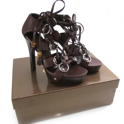 Gucci Leather Platform Icon Bit Heels 7 Brown 4 of 7