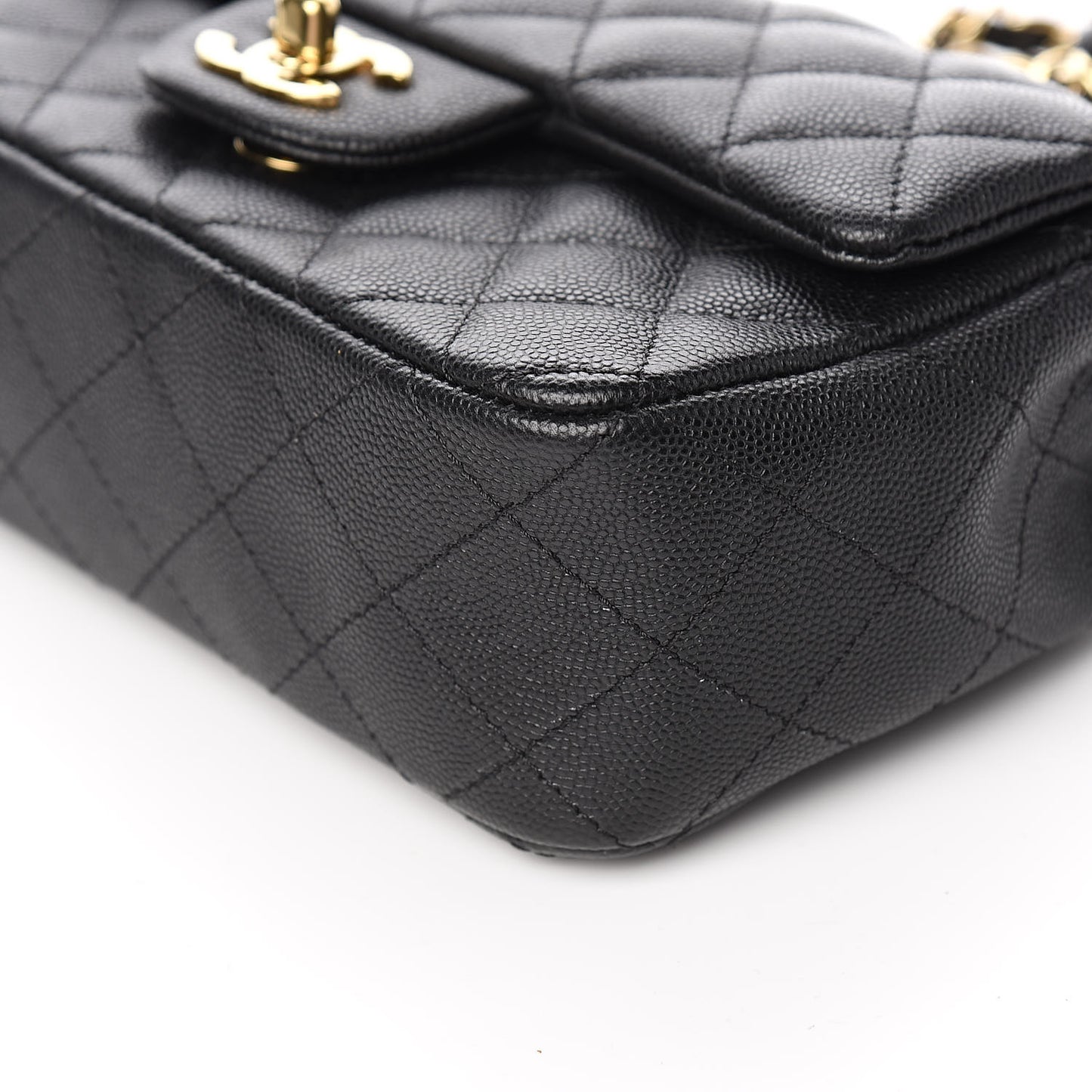 Caviar Quilted Mini Rectangular Flap Black