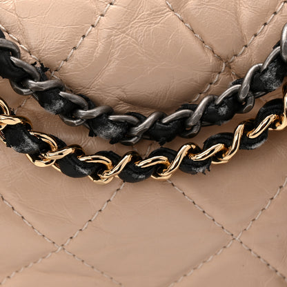 Chanel Aged Calfskin Quilted Small Gabrielle Hobo Beige Black 11 of 12