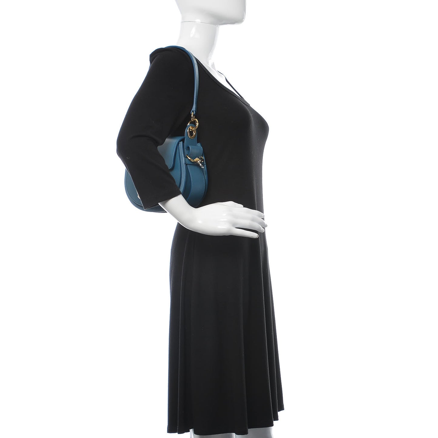 Calfskin Small Tess Bag Vinyl Blue