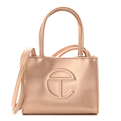 Telfar Metallic Vegan Leather Small Shopping Bag Copper 1 of 10
