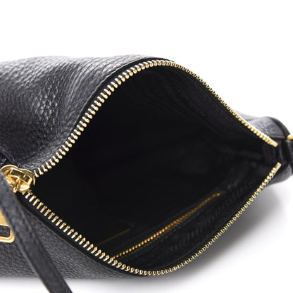 Prada Vitello Daino Pochette Bag Black 5 of 10