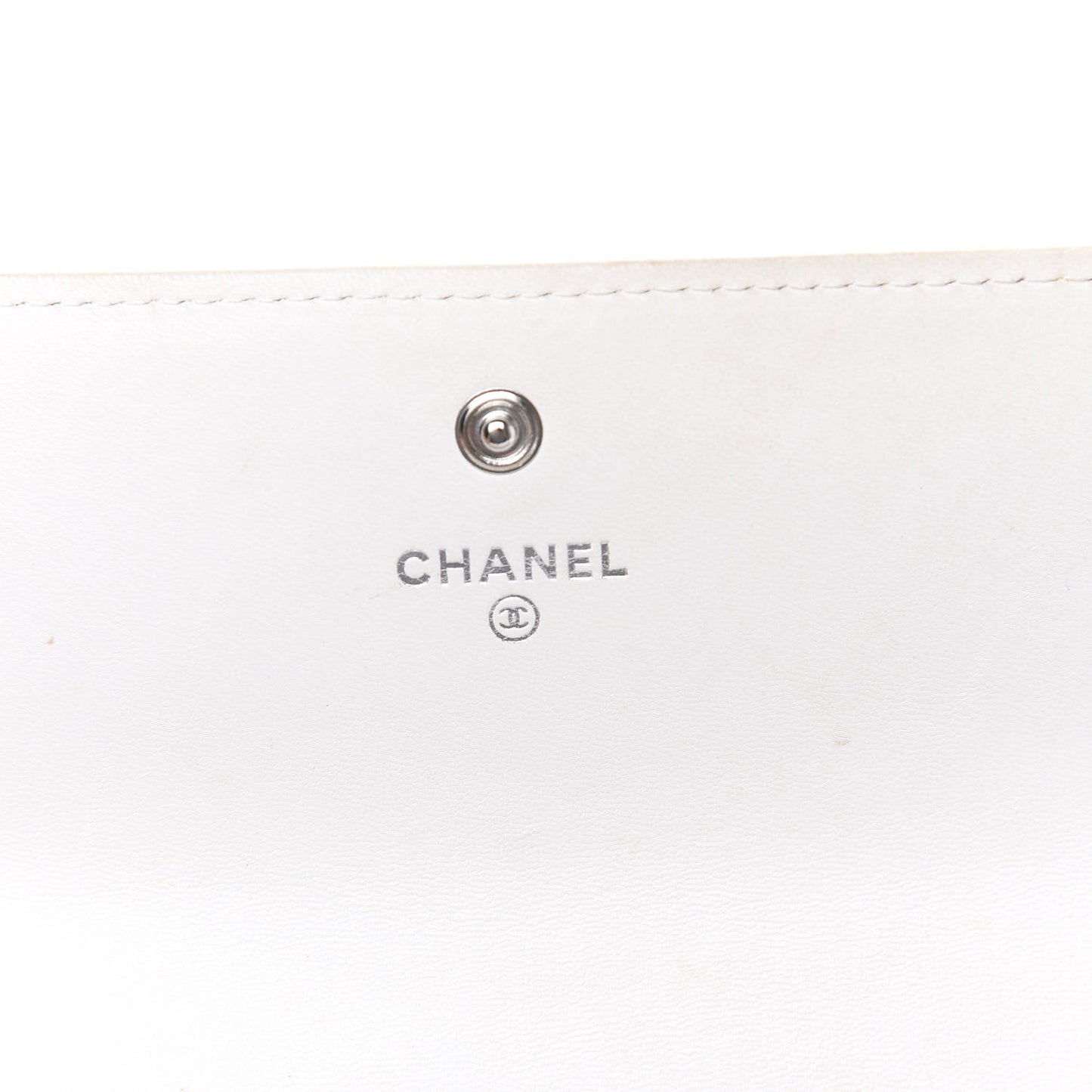 Tweed Quilted Zip Flap Wallet White