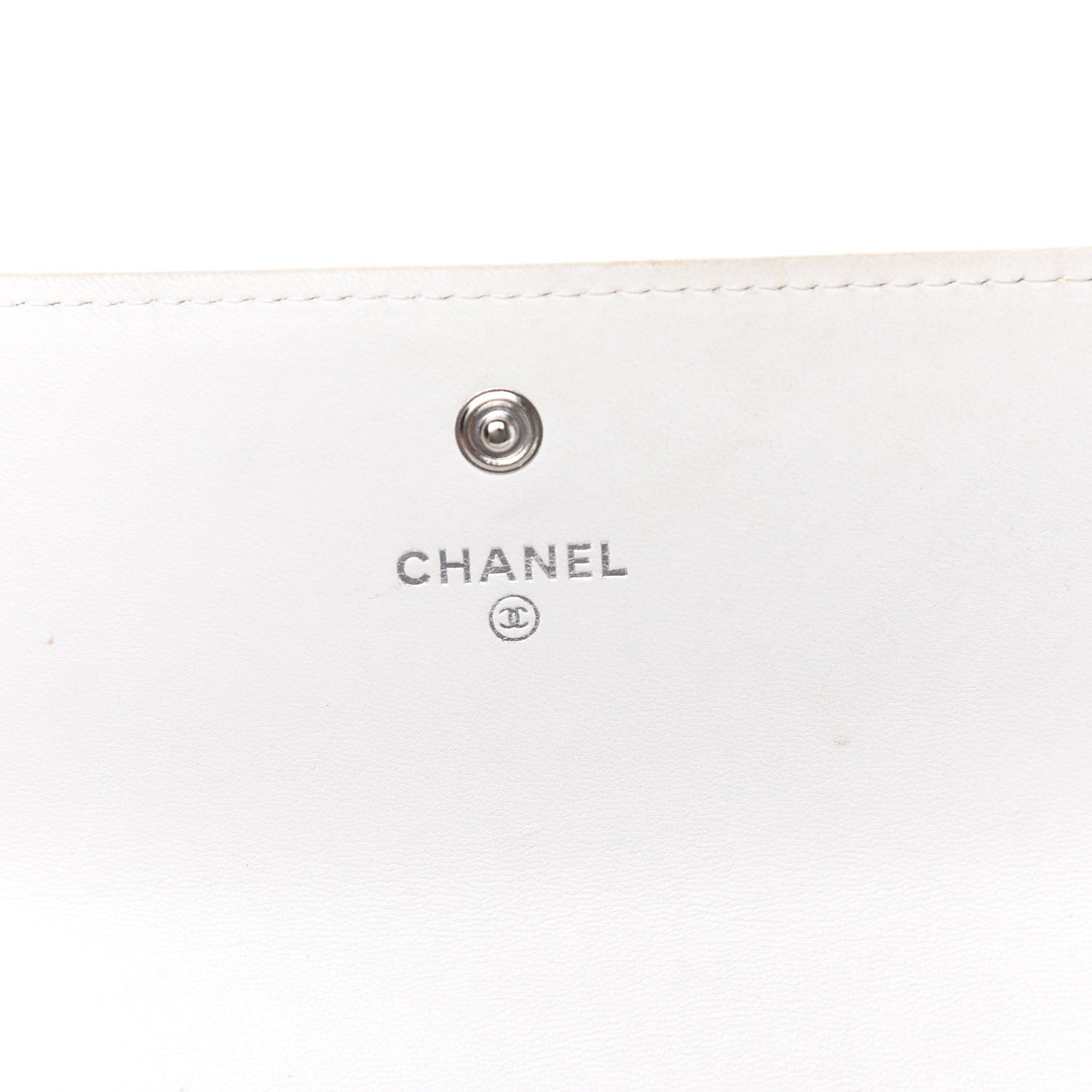 Chanel Tweed Quilted Zip Flap Wallet White 5 of 13