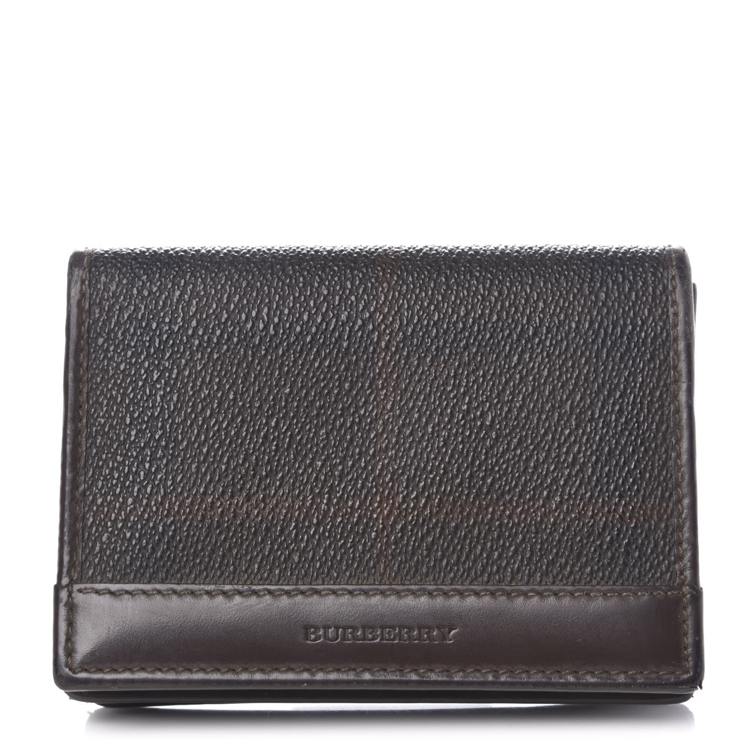 Burberry Smoked Check Bi-Fold Wallet Black Brown 1 of 8
