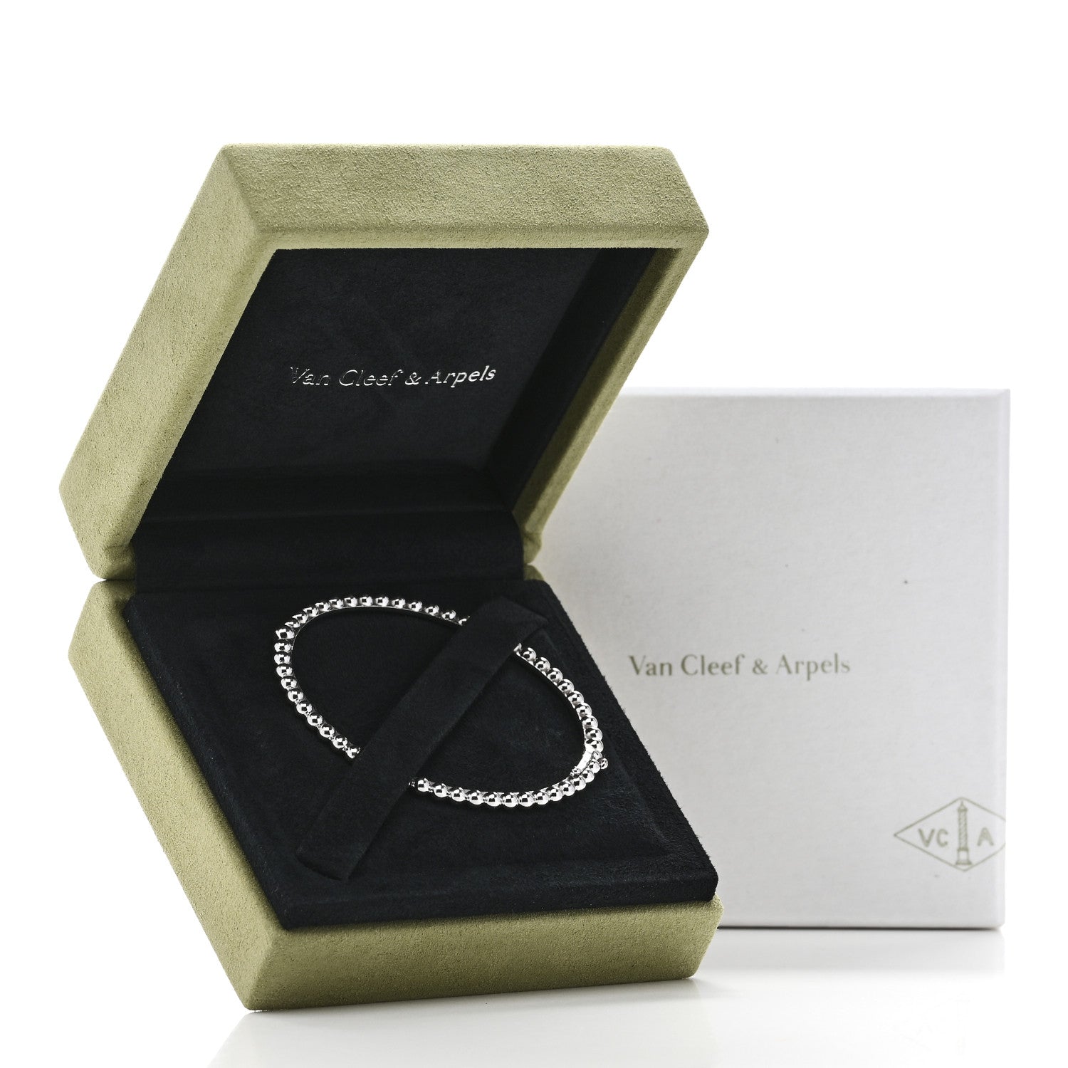 Van Cleef & Arpels 18K White Gold Perlee Pearls of Gold Bracelet S 5 of 5