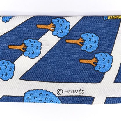 Hermes Silk Les Nouveaux Amoureux Twilly Bleu Moyen White 4 of 4