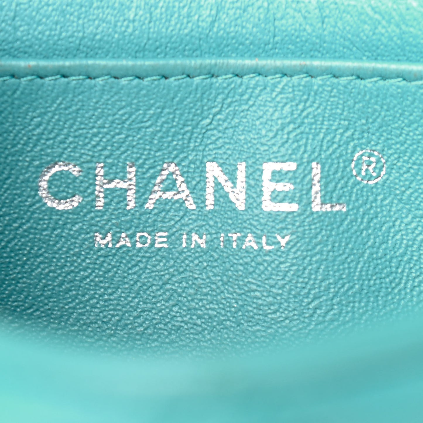 Lambskin Quilted Mini Rectangular Flap Turquoise