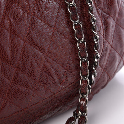 Chanel Grained Calfskin Quilted Maxi Elastic Flap Burgundy 14 of 14