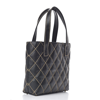 Chanel Calfskin Contrast Stitch Surpique Tote Black 3 of 12