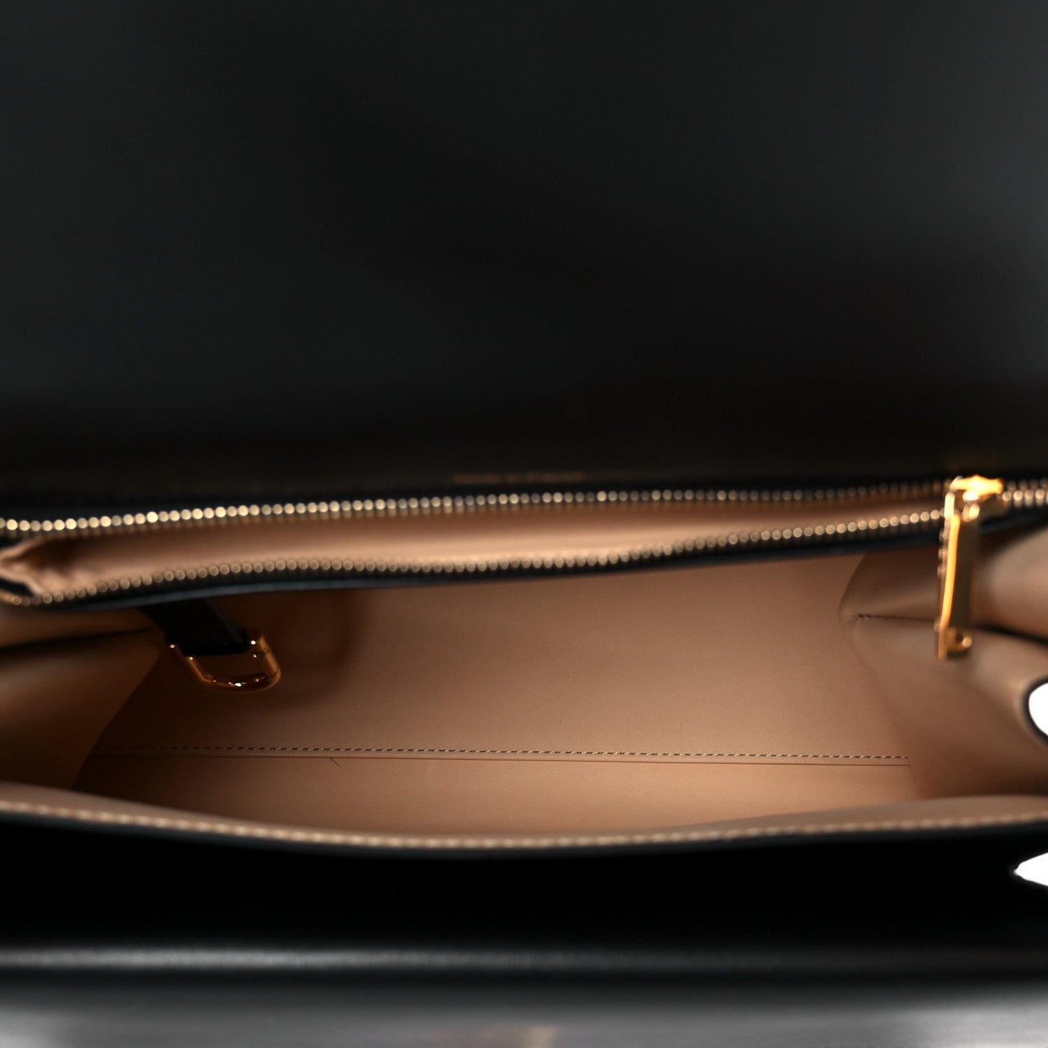 Delvaux Box Calfskin MM Brillant Pocket Satchel Black Red 7 of 12