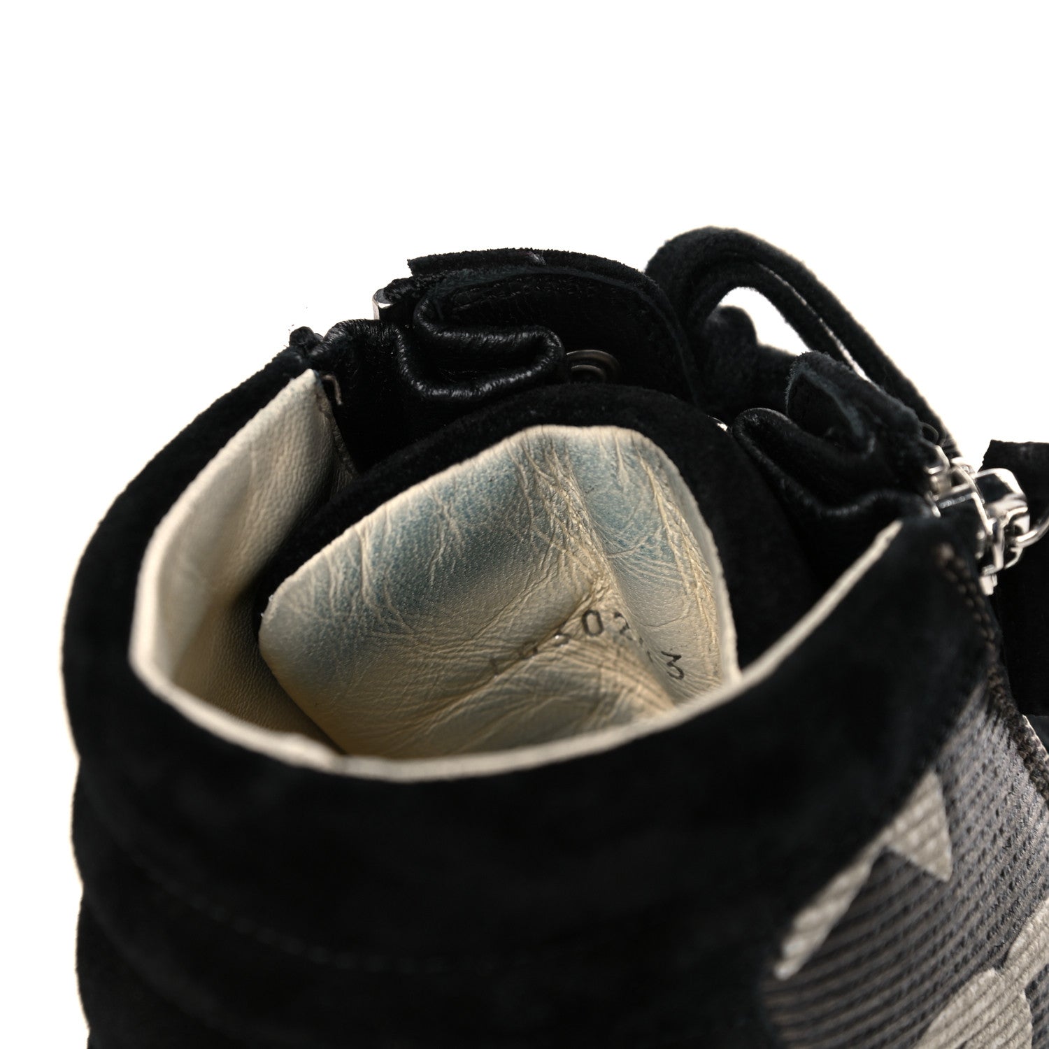 Chanel Canvas Suede CC Star Zipped High Top Sneakers 37.5 Black 15 of 16