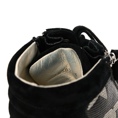 Chanel Canvas Suede CC Star Zipped High Top Sneakers 37.5 Black 15 of 16