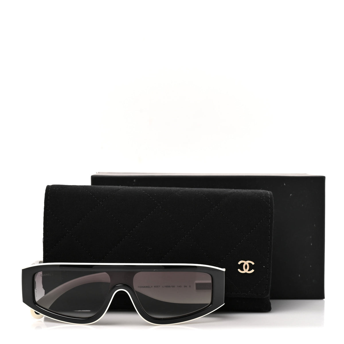 Chanel Acetate Cat Eye Sunglasses 6057 Black White 8 of 8