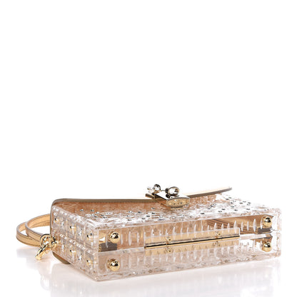 Dolce & Gabbana Plexiglass Crystal Embellished Dolce Box Clutch Gold 4 of 11