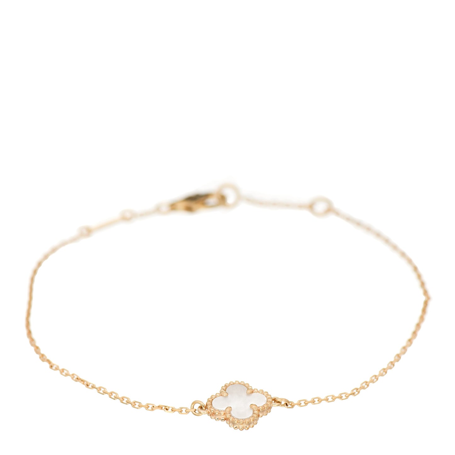 18K Yellow Gold Mother of Pearl Sweet Alhambra Bracelet