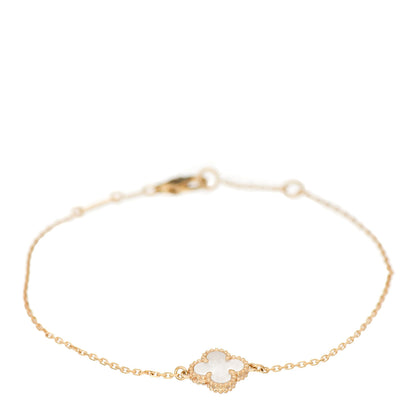 Van Cleef & Arpels 18K Yellow Gold Mother of Pearl Sweet Alhambra Bracelet 1 of 5