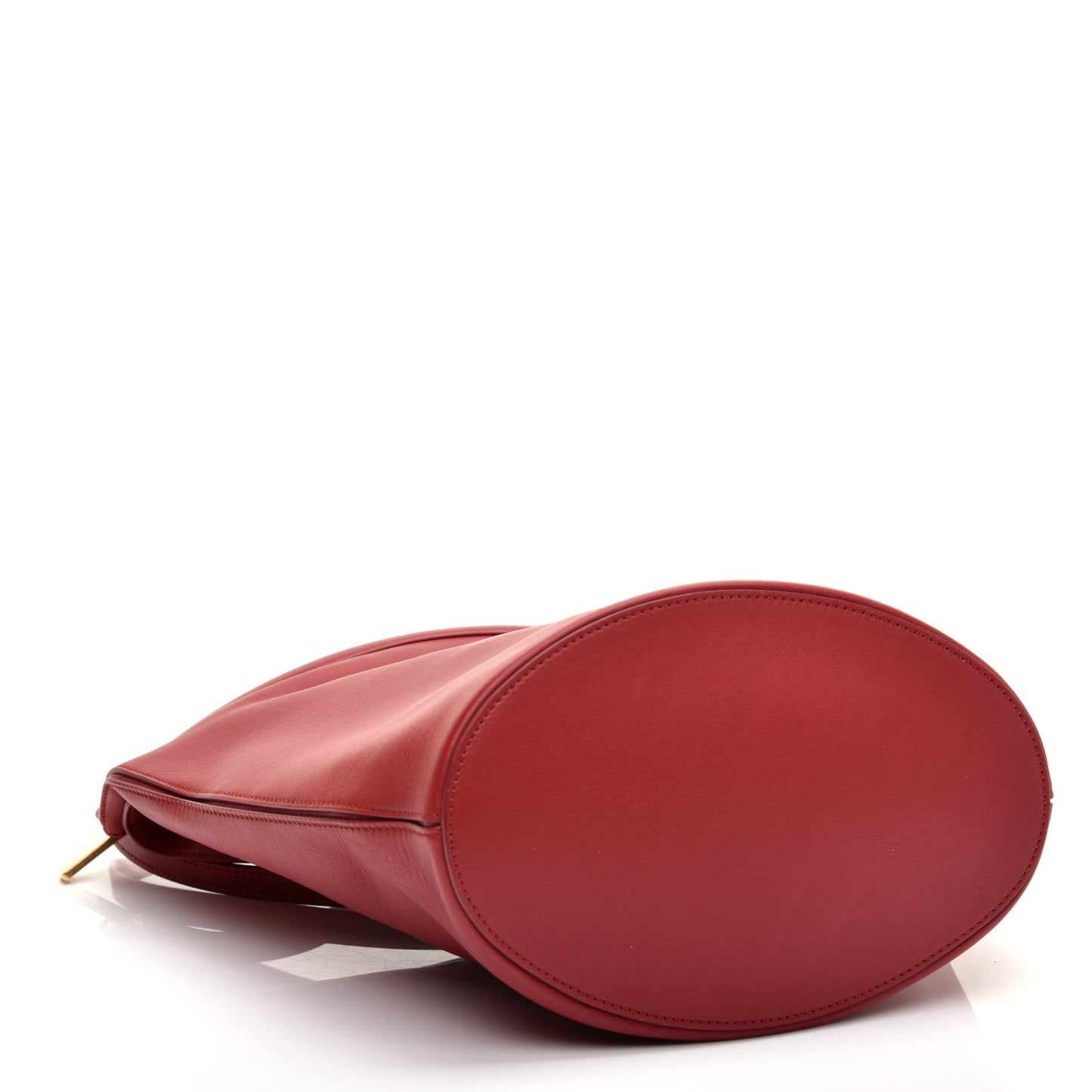 Smooth Calfskin Clasp Bucket Bag Red