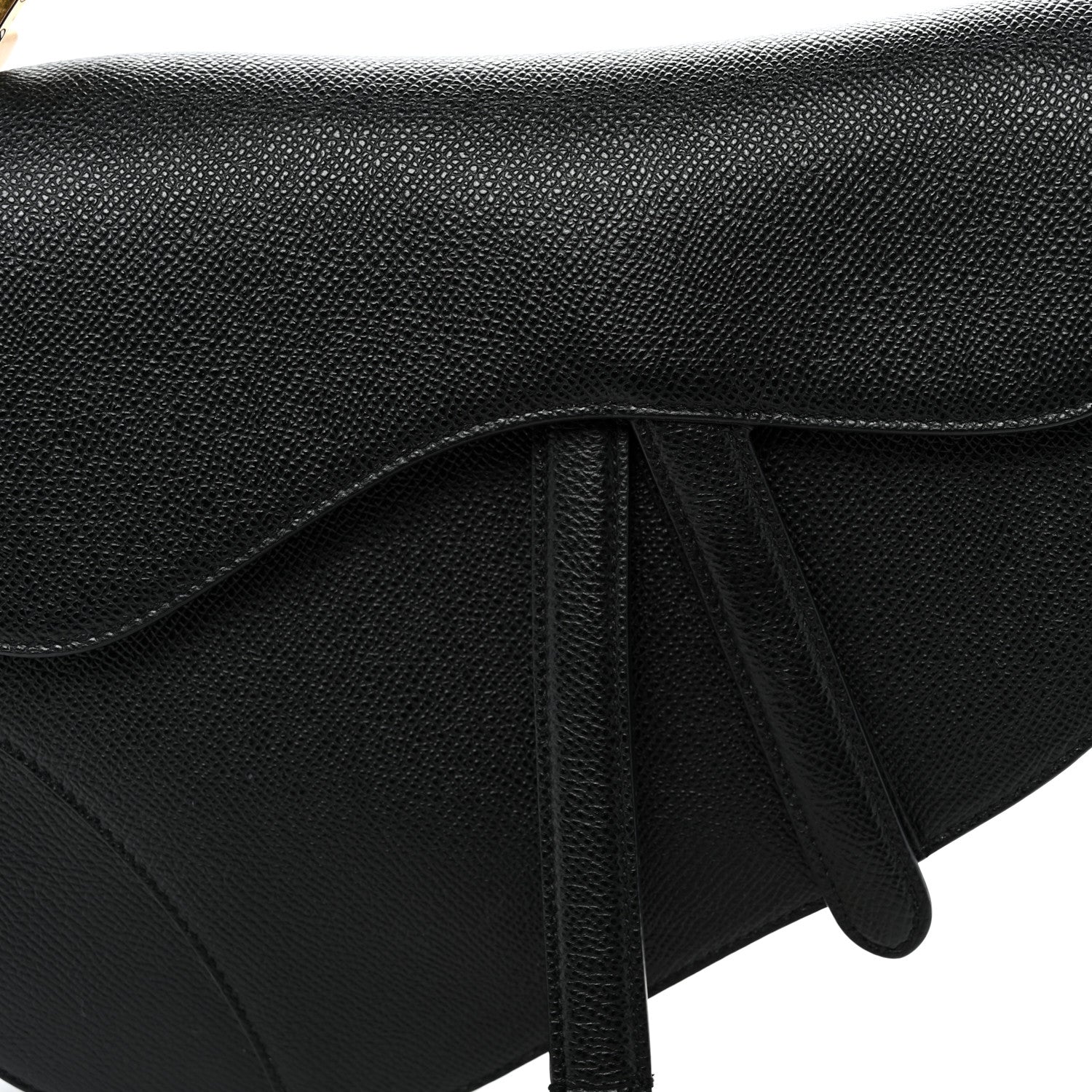 Christian Dior Grained Calfskin Saddle Bag Black 8 of 11