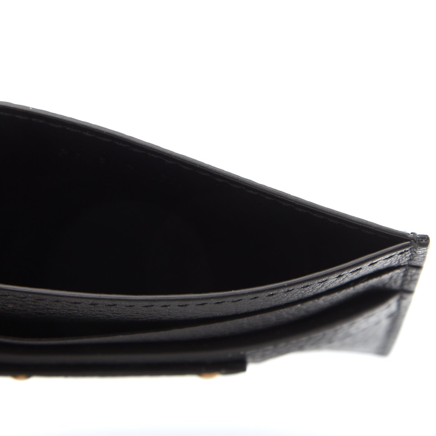 Calfskin Neo Classic Gold Hardware Card Holder Black