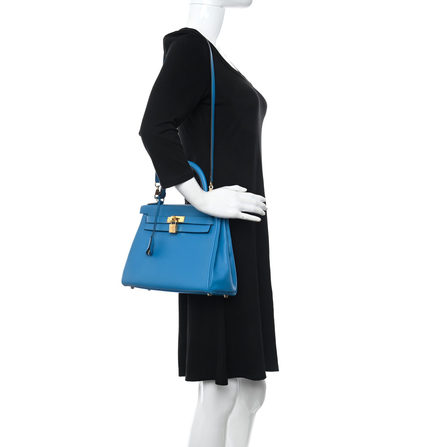 Hermes Evercolor Kelly Retourne 28 Bleu Zanzibar 3 of 10