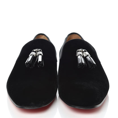 Christian Louboutin Velvet Rivalion Mens Slippers 47 Black 2 of 9