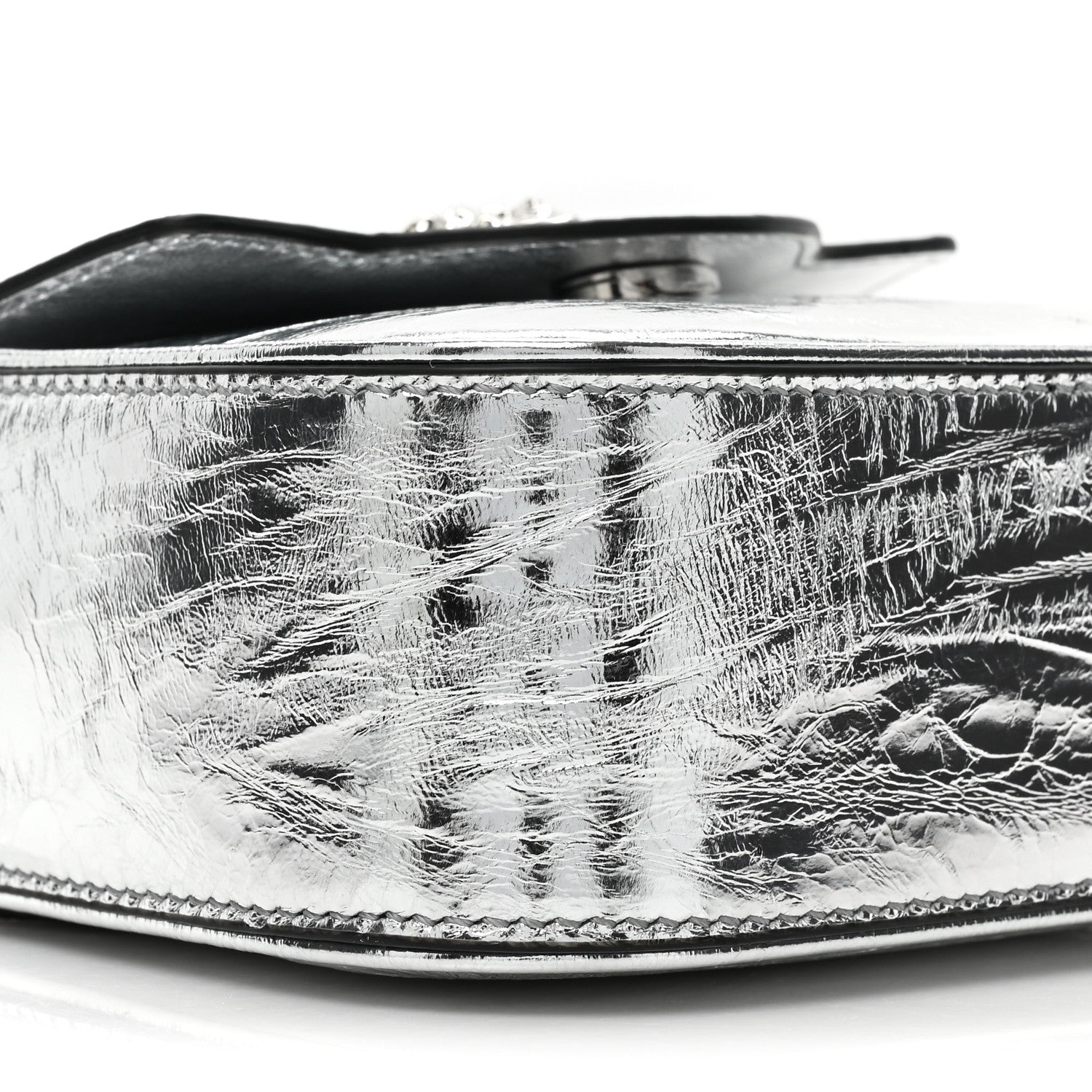 Versace Metallic Crackled Lambskin Mini La Medusa Silver 8 of 8