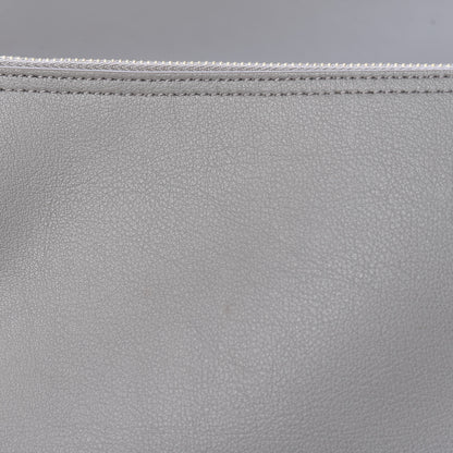 Saint Laurent Calfskin Large Shopping Tote Oyster Gray 12 of 20