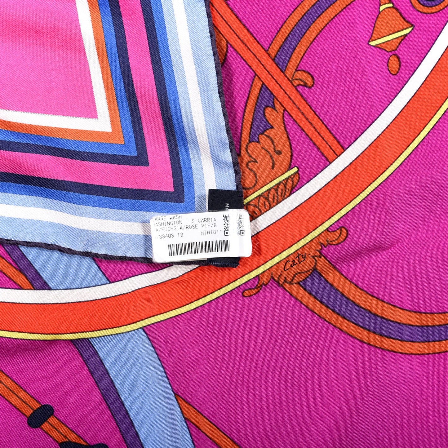 Silk Washingtons Carriage Scarf 90 Fuchsia Rose Vif