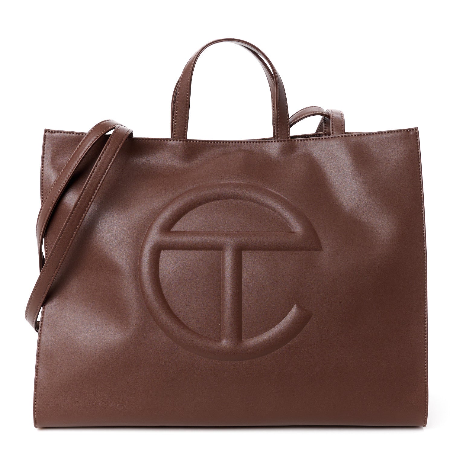 Telfar Vegan Leather Large Shopping Bag Chocolate 1 of 11