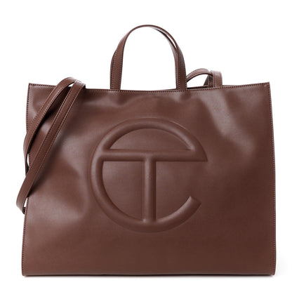 Telfar Vegan Leather Large Shopping Bag Chocolate 1 of 11