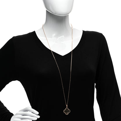 Van Cleef & Arpels 18K Rose Gold Gray Mother of Pearl Magic Alhambra Long Necklace 2 of 6