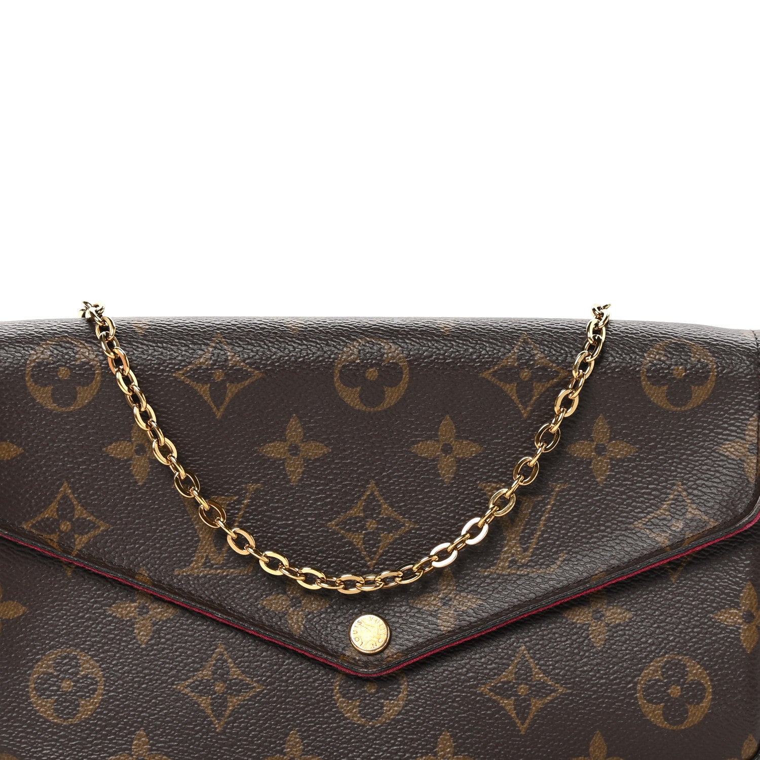 Louis Vuitton Monogram Pochette Felicie Chain Wallet Fuchsia 9 of 14