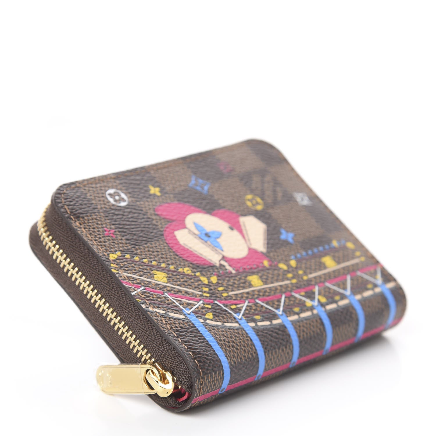 Louis Vuitton Damier Ebene 2020 Christmas Animation Roller Coaster Zippy Coin Purse Pivoine 3 of 5