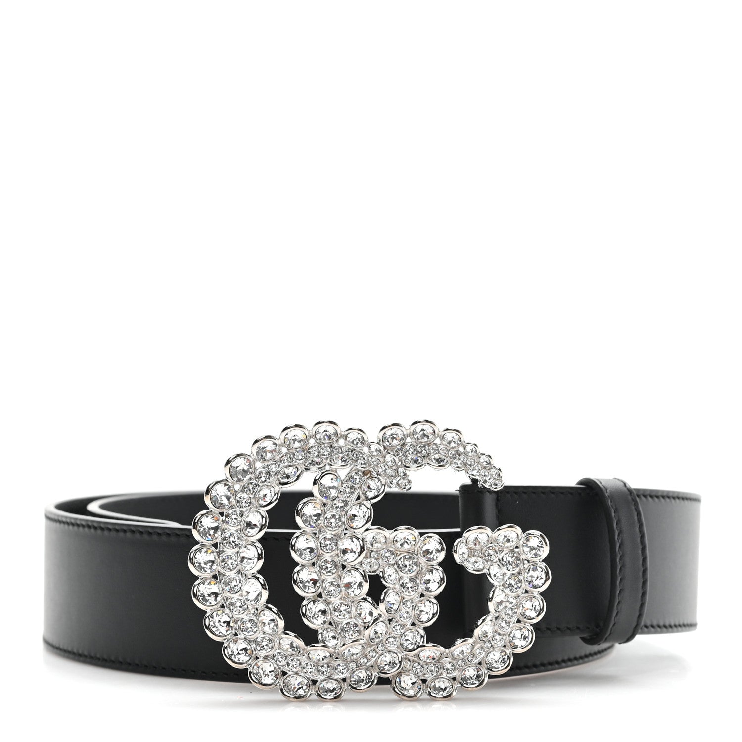 Gucci Calfskin Crystal Double G 40mm Belt 90 36 Black 1 of 5
