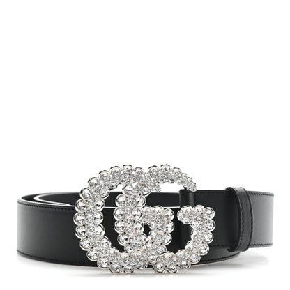 Gucci Calfskin Crystal Double G 40mm Belt 90 36 Black 1 of 5