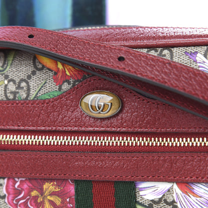 Gucci GG Supreme Monogram Flora Web Mini Ophidia Shoulder Bag Red 9 of 10