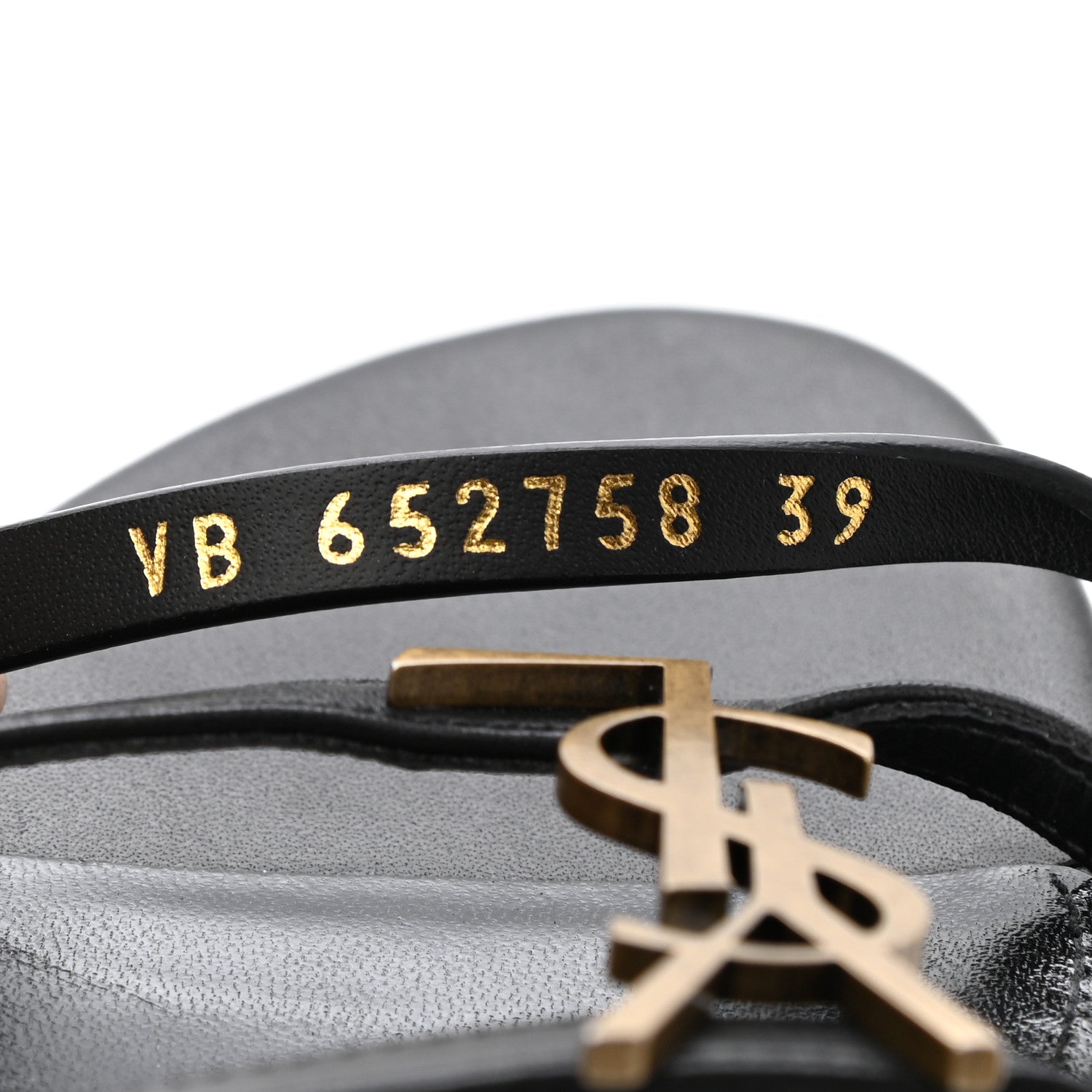 Saint Laurent Patent Calfskin Cassandra Monogram Sandals 39 Black 8 of 11